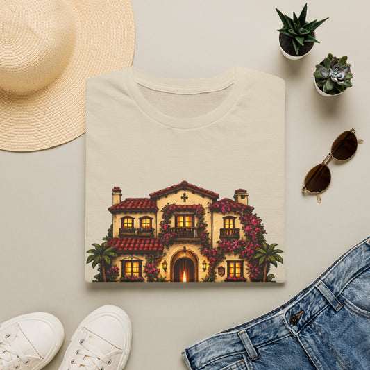 Waiting on a Miracle Spanish Villa T-Shirt | Mediterranean House Illustration