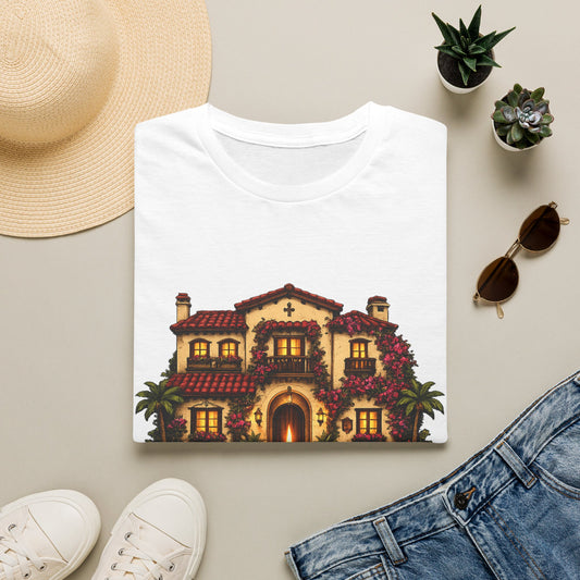 Waiting on a Miracle Spanish Villa T-Shirt | Mediterranean House Illustration